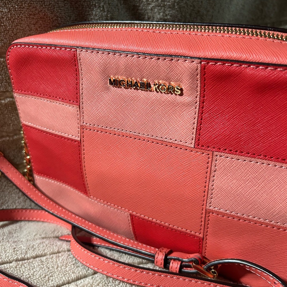 Michael Kors Pink Leather Patchwork Grapefruit Cr… - image 2